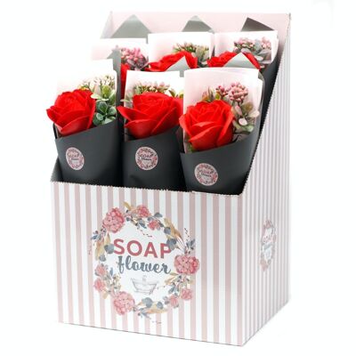 RRSF-06 - Fleur de savon - Bouquet de roses - Vendu en 6x unité/s par extérieur