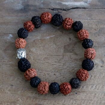 Rudr-07 - Rudraksha Buddah Bangle Mala - Mix - Vendu en 6x unité/s par extérieur 3