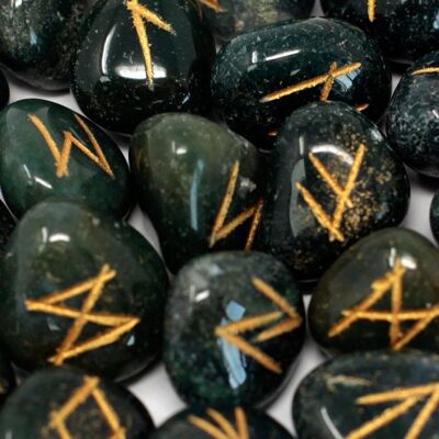 Rune-07 - Runes Stone Set in Pouch - Bloodstone - Sold in 1x unit/s per outer