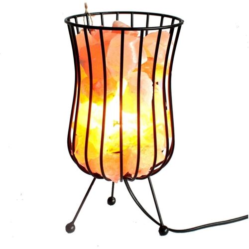 SaltFS-02 - Tall Salt Rock Brazier, Pink Salt Chunks, Cable & Bulb - Sold in 1x unit/s per outer