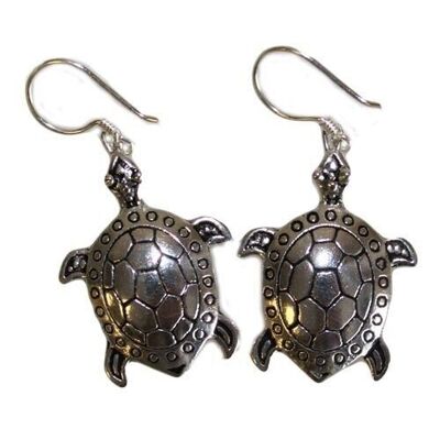 SAnE-03 - Silver Earrings - Turtles - Sold in 1x unit/s per outer