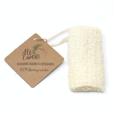 Scrub-12A - Natural Loofah Scrub on Rope - 5" - 12.7 cm - Sold in 5x unit/s per outer