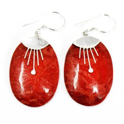 SEar-05 - Boucles d'oreilles en argent 925 - Décor ovale - Vendu en 1x unité/s par extérieur