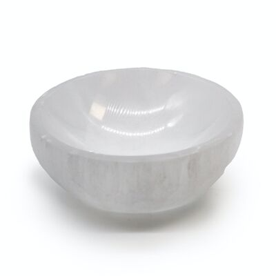 SelB-01 - Selenite Round Bowl - 10cm - Sold in 1x unit/s per outer