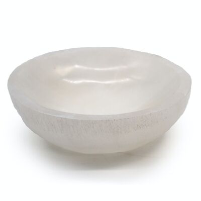 SelB-02 - Selenite Round Bowl - 15cm - Sold in 1x unit/s per outer