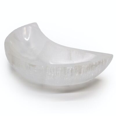 SelB-06 - Selenite Moon Bowl - 15cm - Sold in 1x unit/s per outer