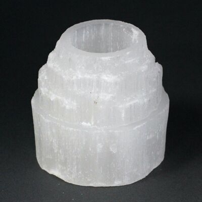 SelCH-01 - Portavelas Selenite Mountain Top - 8 cm - Vendido a 1x unidad/es por exterior