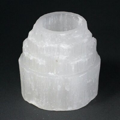 SelCH-01 - Selenite Mountain Top Candle Holder - 8 cm - Sold in 1x unit/s per outer