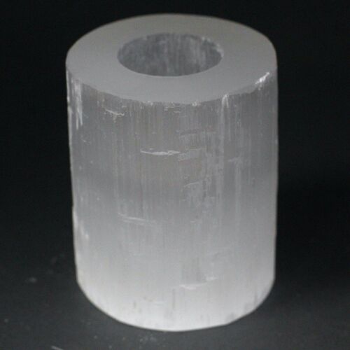 SelCH-03 - Selenite Cylinder Candle Holder - 10 cm - Sold in 1x unit/s per outer