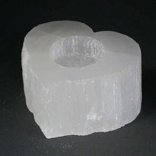 SelCH-07 - Selenite Heart Candle Holder - Sold in 1x unit/s per outer