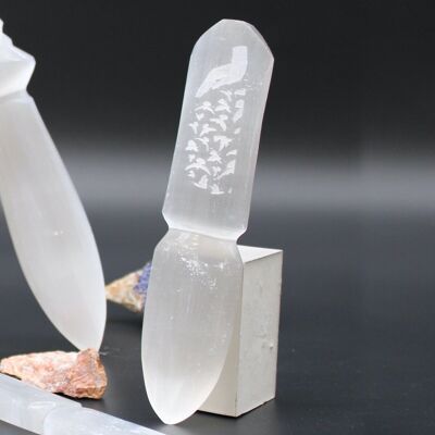 SelK-02 - Coltello rituale in selenite - Rilascia legami - Venduto in 1x unità/i per esterno