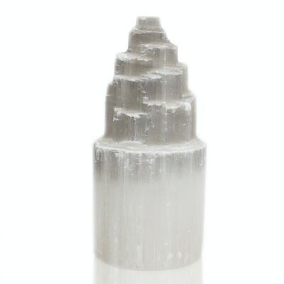 SelP-02 - Lampada a torre in selenite naturale - 20 cm - Venduto in 1x unità/e per esterno