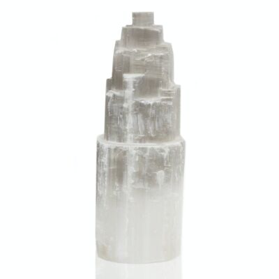 SelLp-03 - Lámpara Torre de Selenita Natural - 25 cm - Se vende a 1x unidad/es por exterior