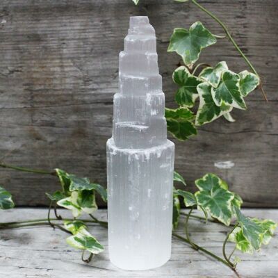 SelT-04 - Natural Selenite Tower - 20 cm - Sold in 1x unit/s per outer