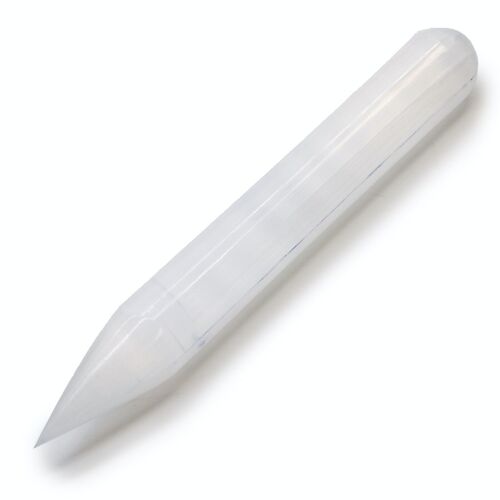 SelW-02 - Selenite Wand - 16 cm (Point one End) - Sold in 1x unit/s per outer