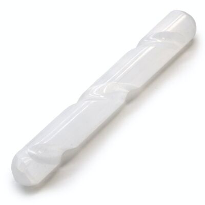 SelW-03 - Selenite Spiral Wand - 16 cm ( Round Both Ends) - Sold in 1x unit/s per outer