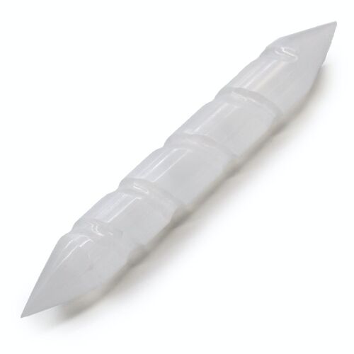 SelW-04 - Selenite Spiral Wands - 16 cm (Point Both Ends) - Sold in 1x unit/s per outer