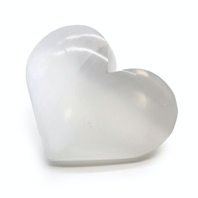 SelW-09 - Cuore di selenite - 5-6 cm - Venduto in 1x unità/i per esterno