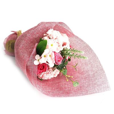 SFB-04 - Bouquet di fiori di sapone in piedi - Rosa - Venduto in 1x unità/i per esterno