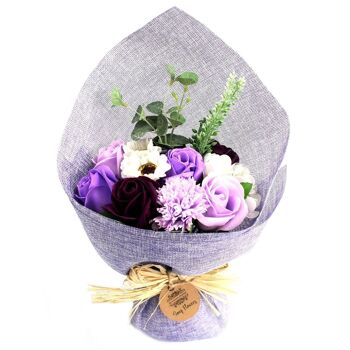 SFB-06 - Bouquet de fleurs de savon sur pied - Violet - Vendu en 1x unité/s par extérieur 5