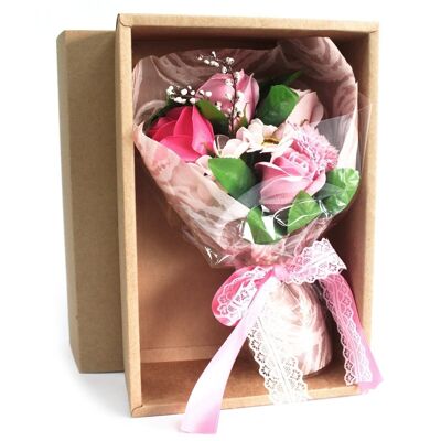 SFB-10 - Boxed Hand Soap Flower Bouquet - Pink - Verkauft in 1x Einheit/en pro Hülle