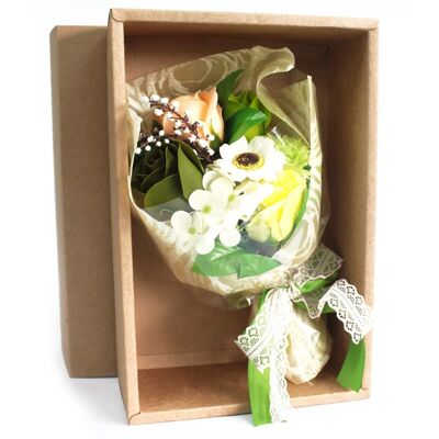 SFB-11 - Bouquet di fiori di sapone per le mani in scatola - Verdi - Venduto in 1x unità per esterno