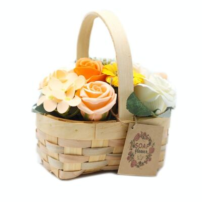 SFB-17 - Bouquet d'oranges moyennes dans un panier en osier - Vendu en 1x unité/s par extérieur