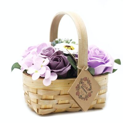 SFB-18 - Medium Lilac Bouquet in Wicker Basket - Sold in 1x unit/s per outer
