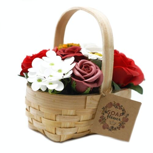 SFB-20 - Medium Red Bouquet in Wicker Basket - Sold in 1x unit/s per outer