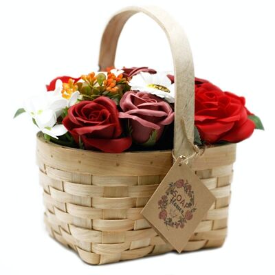 SFB-24 - Large Red Bouquet in Wicker Basket - Sold in 1x unit/s per outer