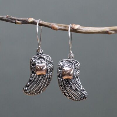 SGJ-02 - Silver & Gold Earring - Angel Wings - Sold in 1x unit/s per outer