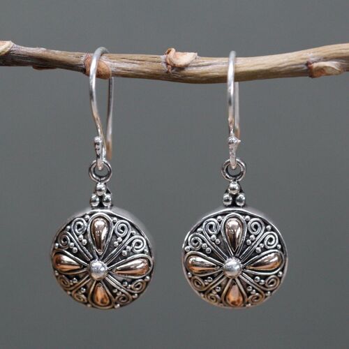 SGJ-08 - Silver & Gold Earring - Classic Round - Sold in 1x unit/s per outer