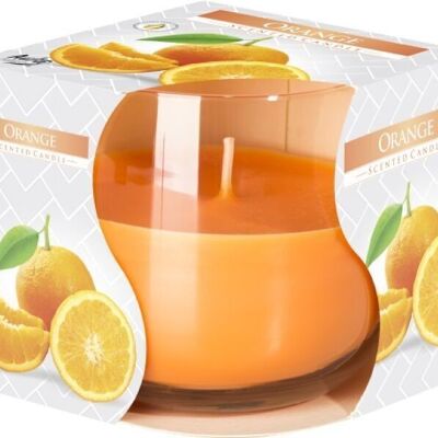 SGJC-04 - Bougie parfumée en pot de verre - Orange - Vendu en 6x unité/s par extérieur