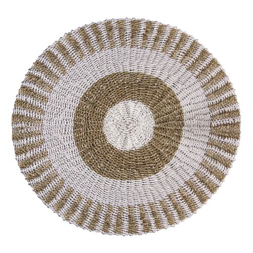 SGR-01 - Round Seagrass White & Tan - Sun - 1m - Sold in 1x unit/s per outer