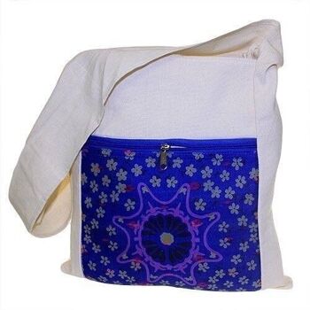 SlingB-05 - Sling Bag - Blue Alpana Silk - Asst - Vendu en 4x unité/s par extérieur 2