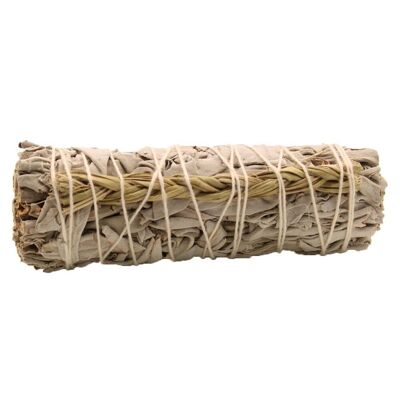 SmudgeS-27 - Smudge Stick - White Sage & Sweetgrass 10cm - Sold in 1x unit/s per outer