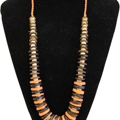 SollJ-08 - Coconut Necklace - Orange - Sold in 3x unit/s per outer