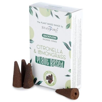 SPBBF-09 - Coni di incenso a riflusso a base vegetale - Citronella e citronella - Venduto in unità 6x per esterno