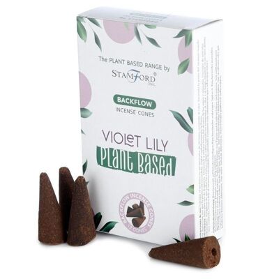SPBBF-12 - Plant Based Backflow Incense Cones - Violet Lilly - Sold in 6x unit/s per outer