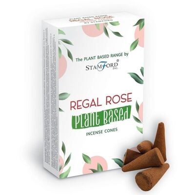 SPBiC-10 - Cônes d'encens à base de plantes - Regal Rose - Vendu en 6x unité/s par extérieur