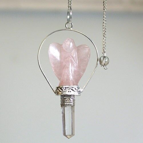 SpecMP-52 - Angel Pendulum with Ring- Rose Quartz - Sold in 3x unit/s per outer
