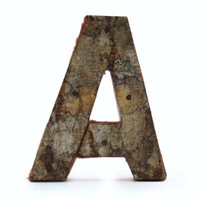 SRBL-03 - Rustic Bark Letter - "A" - 7cm - Sold in 12x unit/s per outer