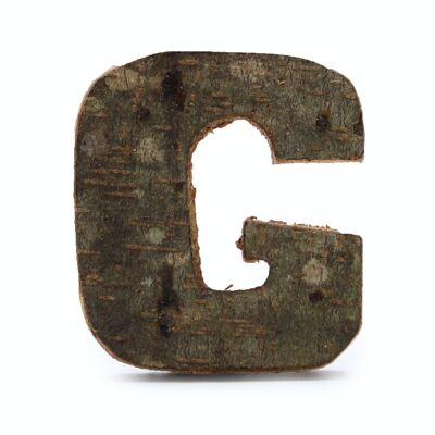 SRBL-09 - Rustic Bark Letter - "G" - 7cm - Sold in 12x unit/s per outer