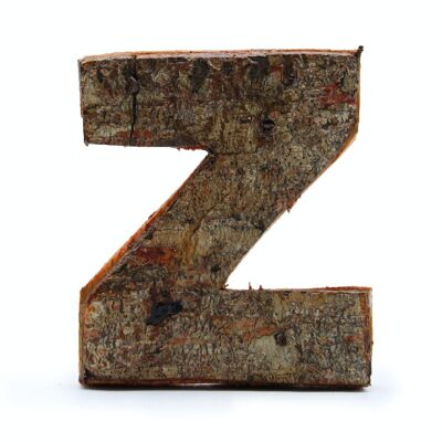 SRBL-28 - Rustic Bark Letter - "Z" - 7cm - Sold in 12x unit/s per outer