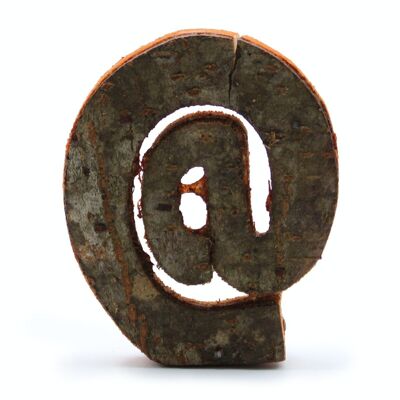 SRBL-30 - Rustic Bark Letter - "@" - 7cm - Sold in 12x unit/s per outer