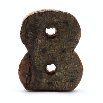 SRBL-40 - Rustic Bark Number - "8" - 7cm - Sold in 12x unit/s per outer