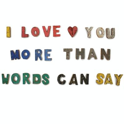 SRBL-44 - Colour Rustic Bark Letters - I love you more than words can say.. (28) - Sold in 28x unit/s per outer