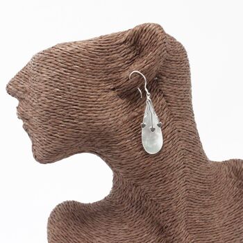 SSE-01 - Boucles d'oreilles coquillage et argent - Trois coeurs - MOP - Vendu en 1x unité/s par extérieur 3