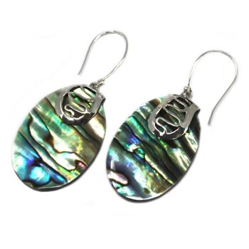 SSE-08 - Boucles d'oreilles en coquillage et argent - Abalone - Vendu en 1x unité/s par extérieur 4