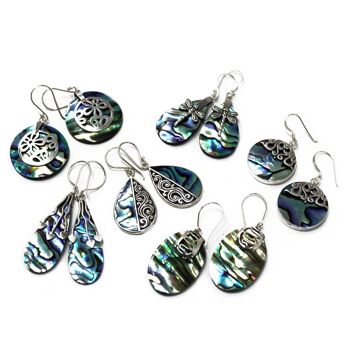 SSE-08 - Boucles d'oreilles en coquillage et argent - Abalone - Vendu en 1x unité/s par extérieur 2